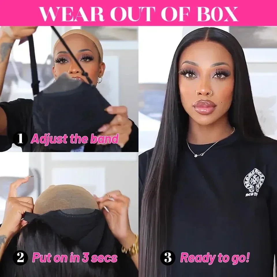 Glueless Bone Straight Human Hair Wig - HD Lace Frontal