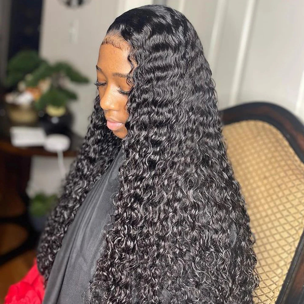 Deep Wave Frontal Wig 100% Human Hair Wigs For Women Hd Transparent 13x4 13x6 Curly Wig With Baby Hair Water Wave Lace Front Wig