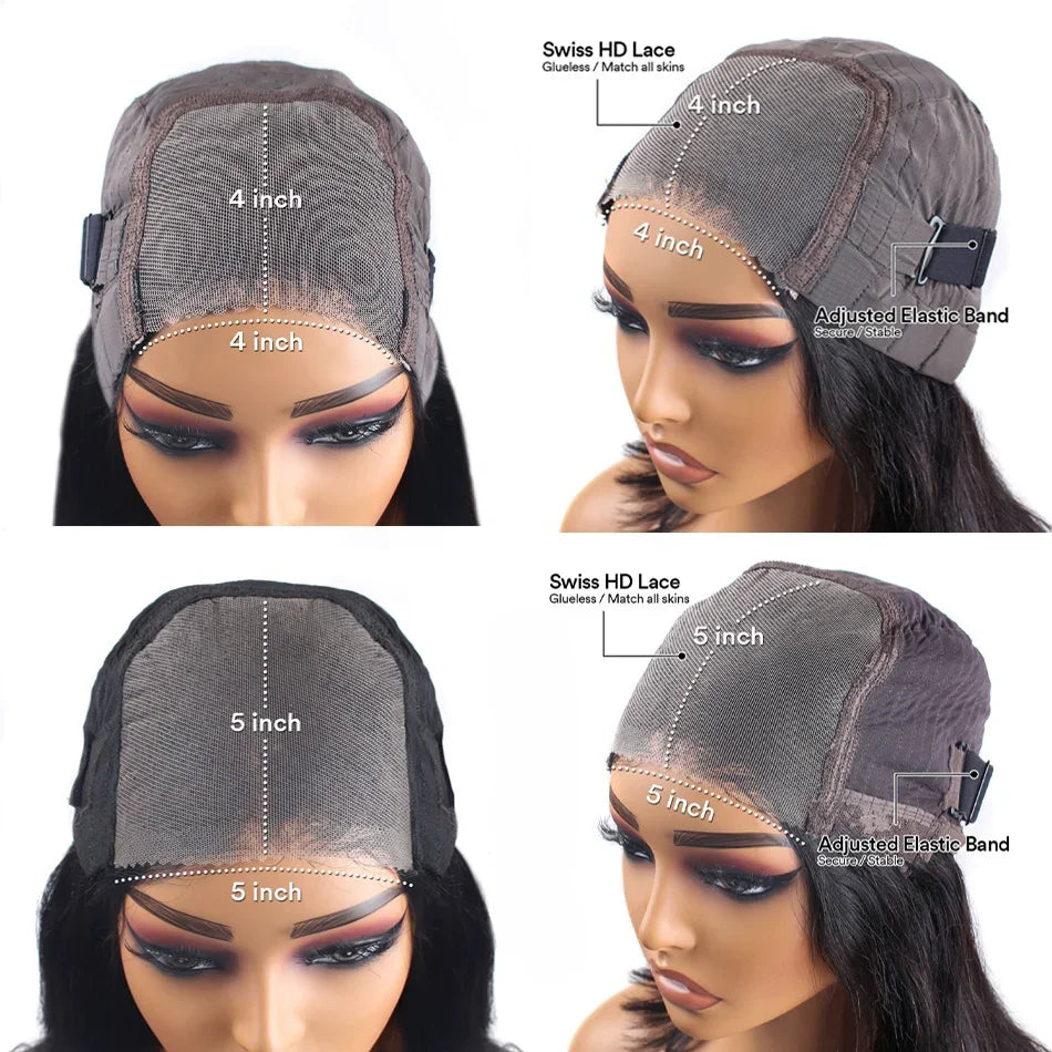 Glueless Bone Straight Human Hair Wig - HD Lace Frontal