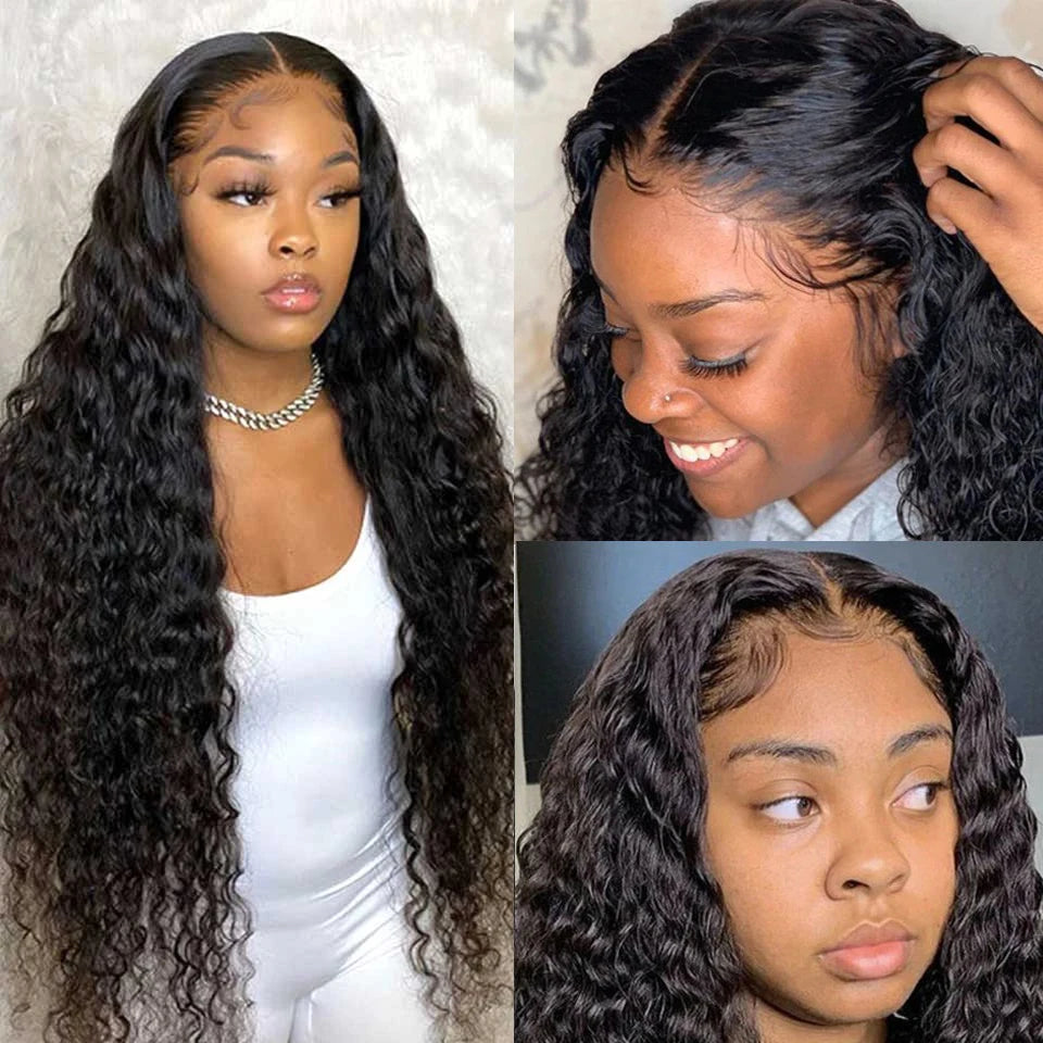 Deep Wave Frontal Wig 100% Human Hair Wigs For Women Hd Transparent 13x4 13x6 Curly Wig With Baby Hair Water Wave Lace Front Wig