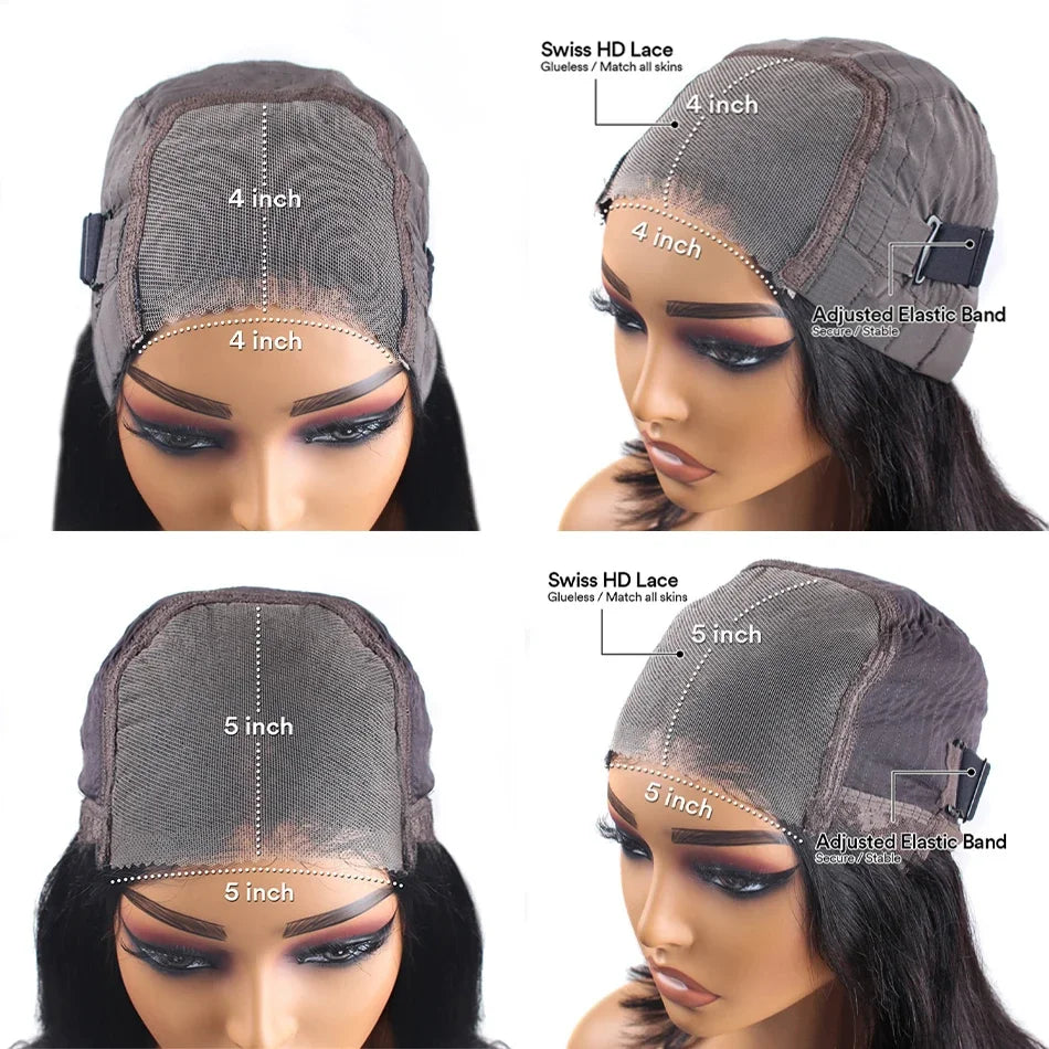 Glueless Bone Straight Human Hair Wig - HD Lace Frontal